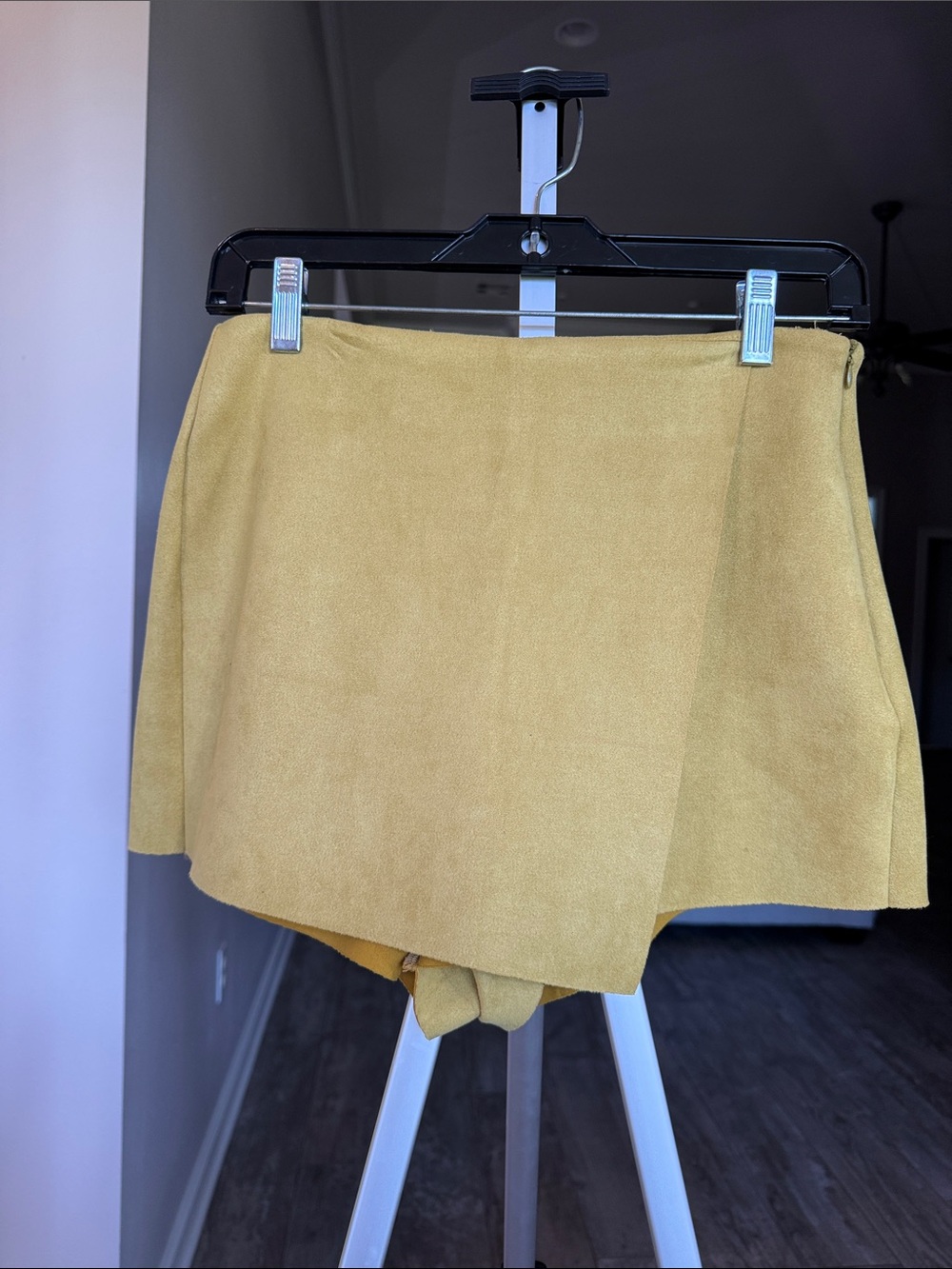 Favlux Mustard Yellow Faux Suede Skort